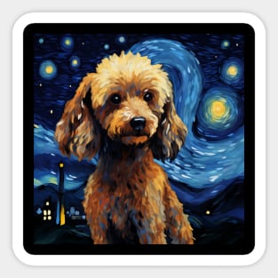 Brown Poodle Night Sticker